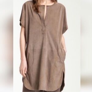Vince Suede Shift Tunic Dress